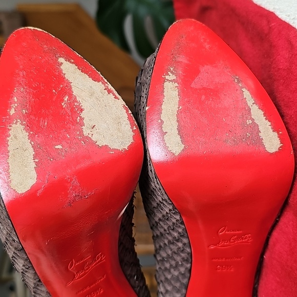 Louboutin Python Peep-Toe Heels - Picture 9 of 13